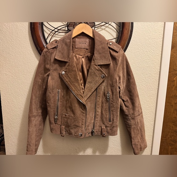 BLANK NYC Suede Moto Jacket- Taupe, Medium - Picture 3 of 8